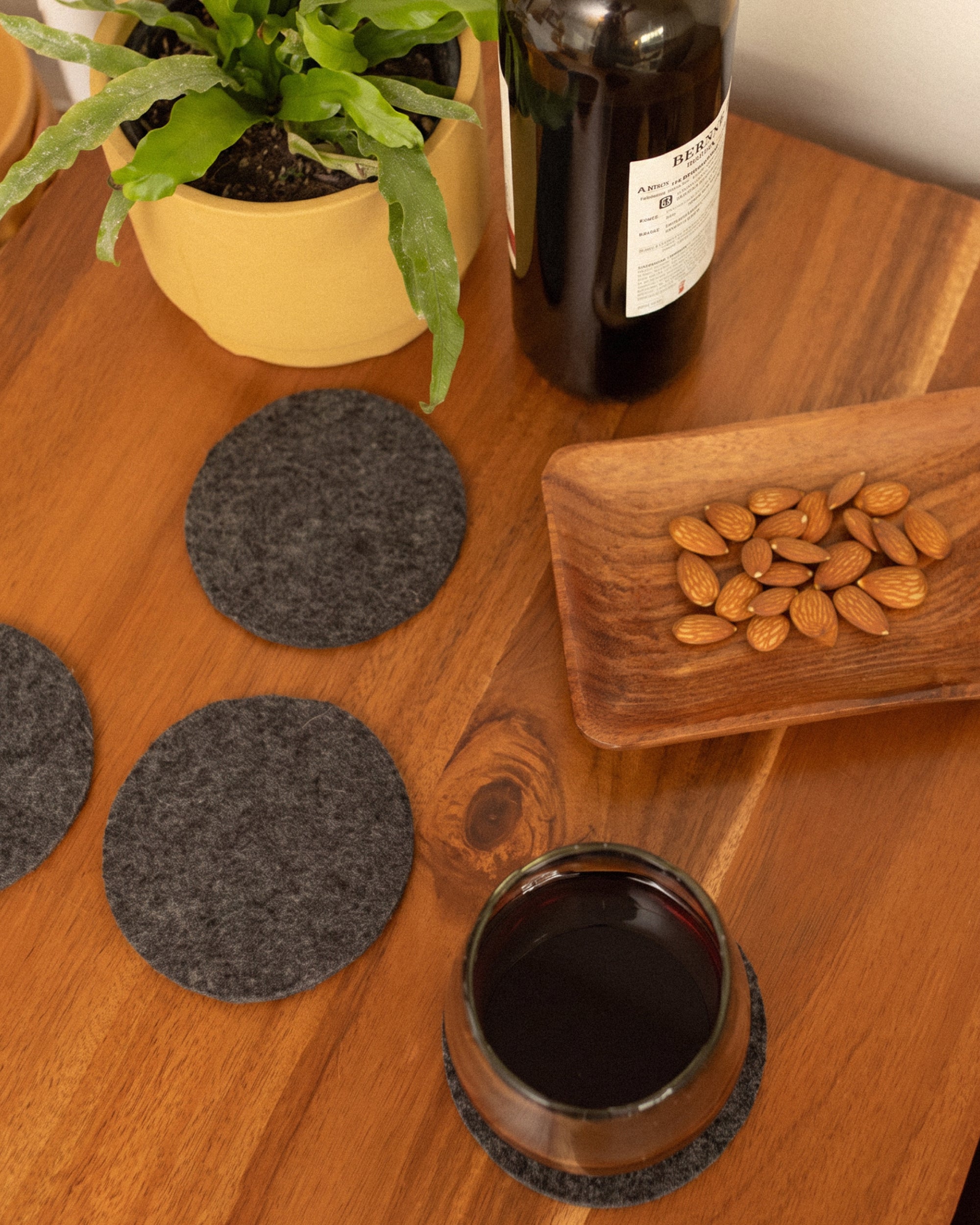 Bierfilzl Merino Wool Round Coaster Solid 4 Pack