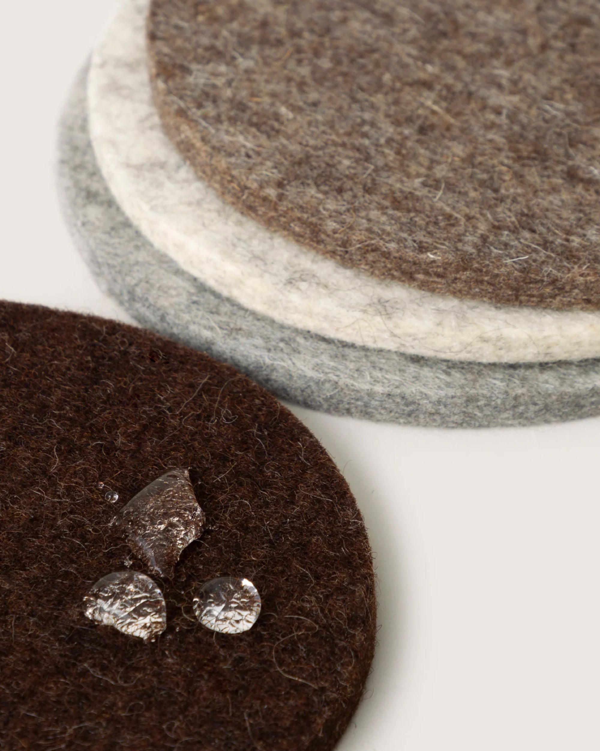 Bierfilzl Merino Wool Round Coaster Multi 4 Pack