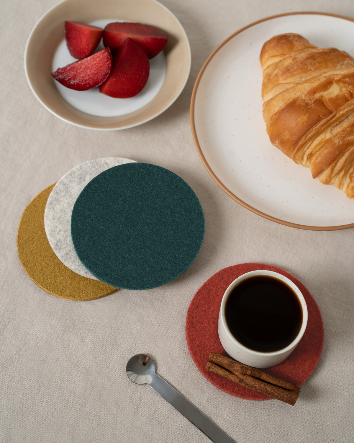 Bierfilzl Merino Wool Round Coaster Multi 4 Pack