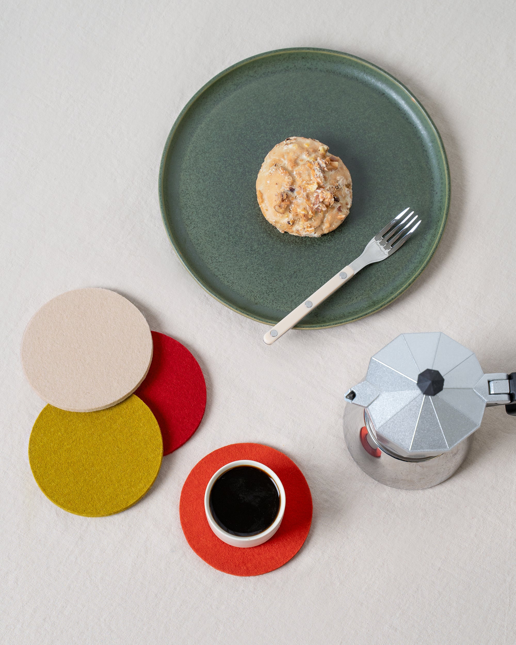 Bierfilzl Merino Wool Round Coaster Multi 4 Pack