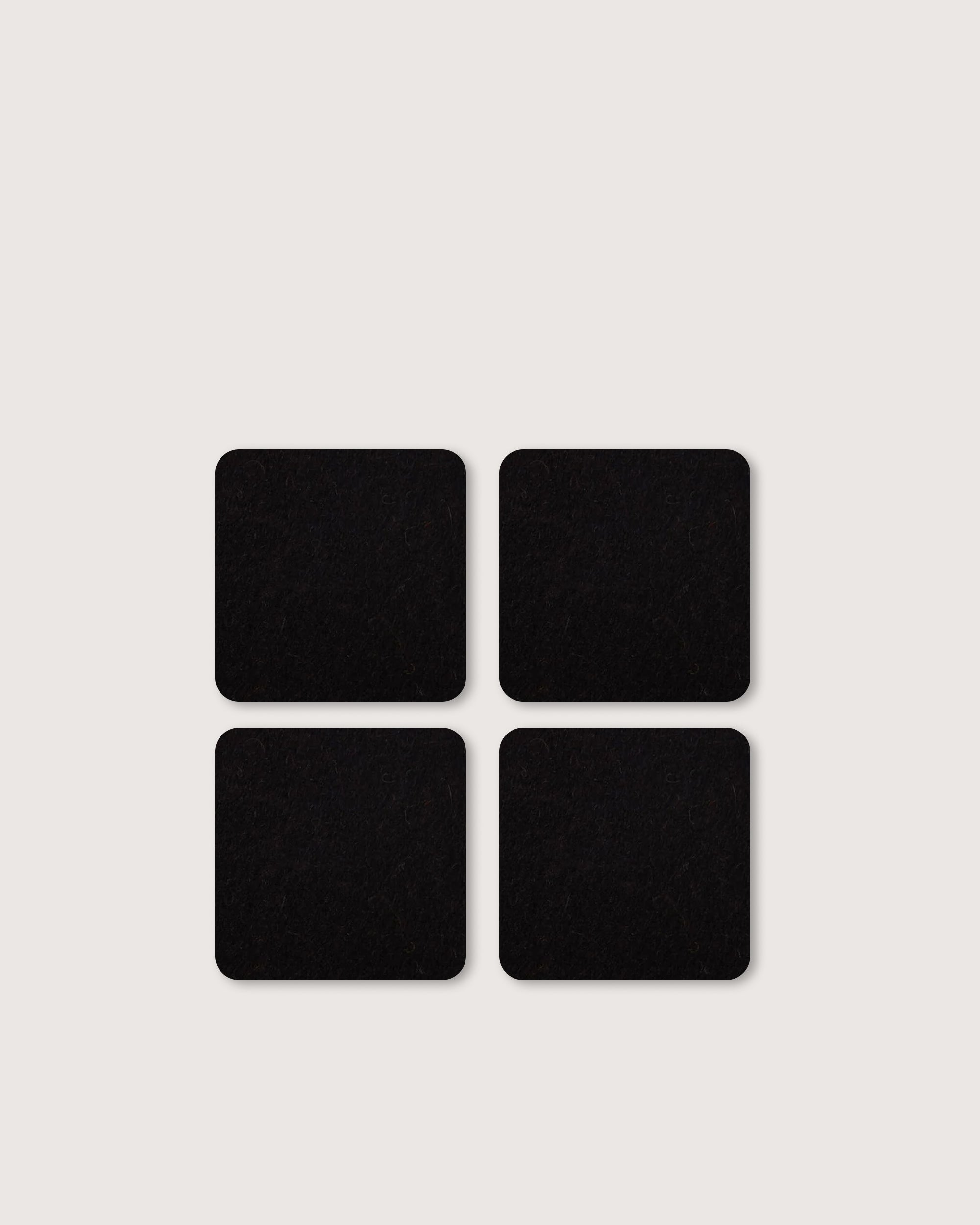 Bierfilzl Merino Wool Square Coaster Solid 4 Pack