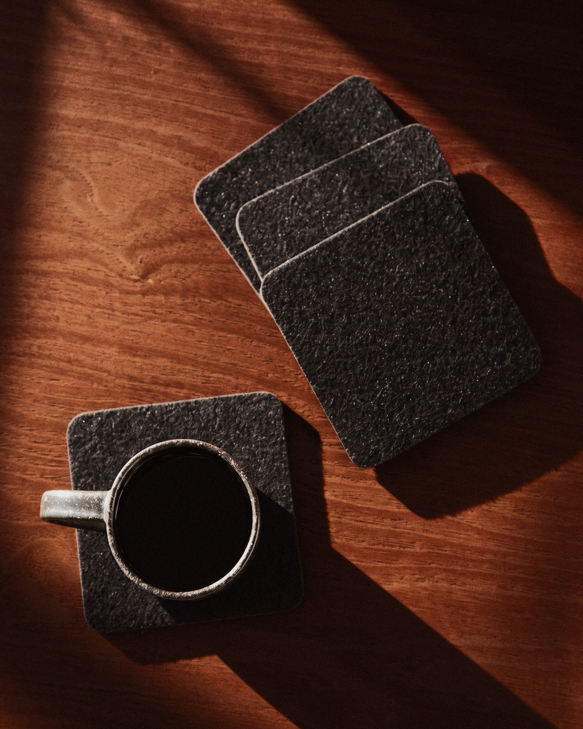 Bierfilzl Merino Wool Square Coaster Solid 4 Pack