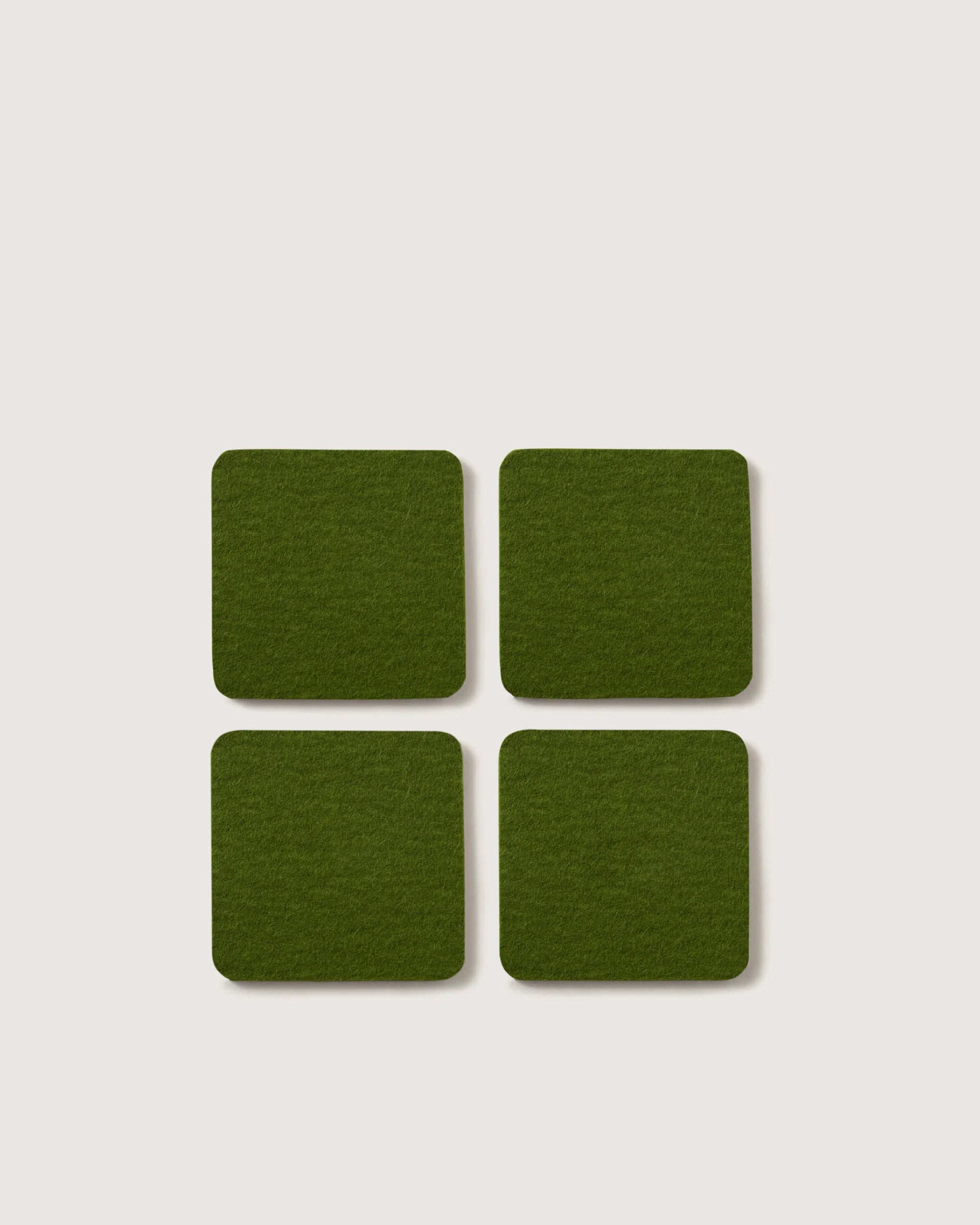 Bierfilzl Merino Wool Square Coaster Solid 4 Pack