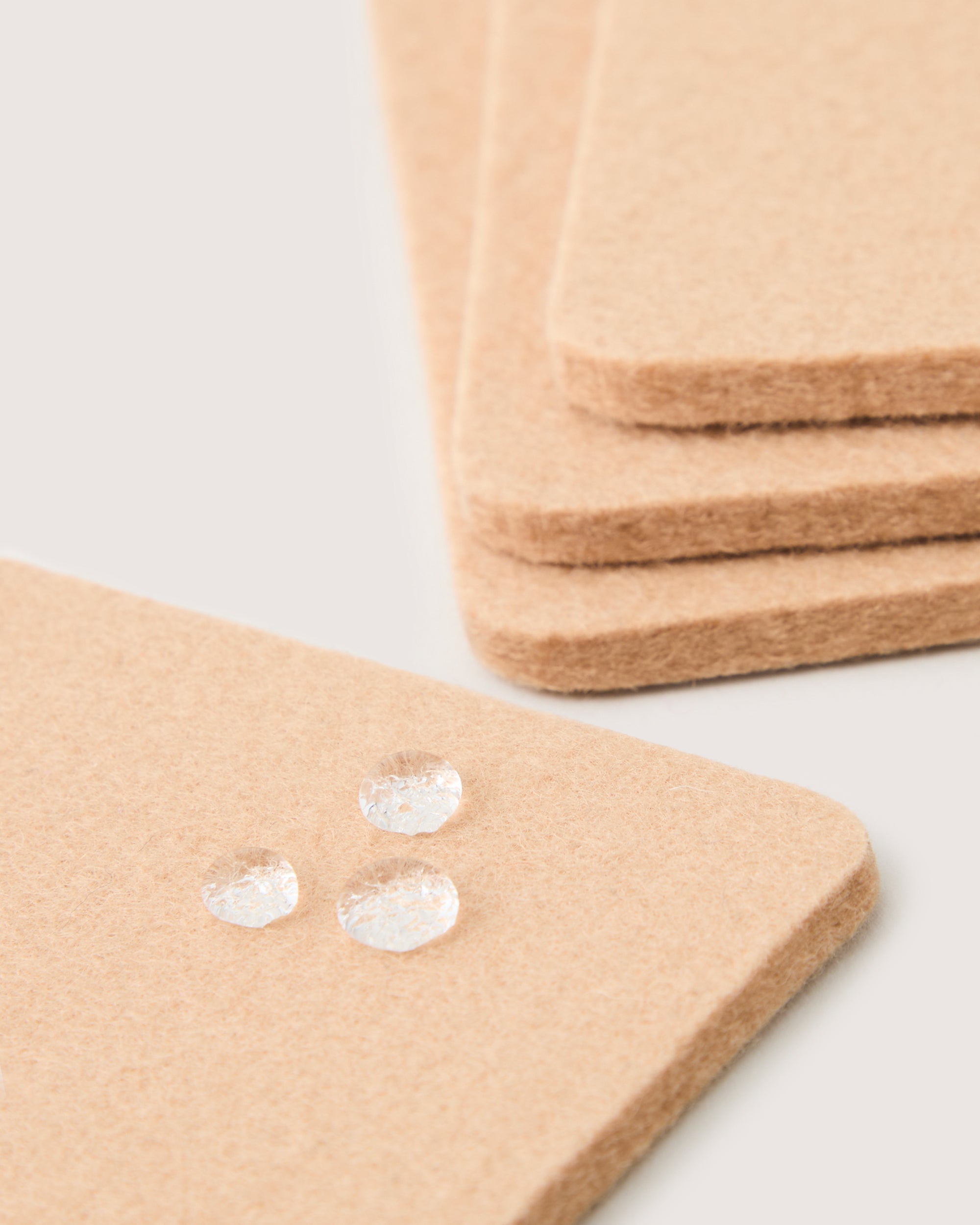 Bierfilzl Merino Wool Square Coaster Solid 4 Pack