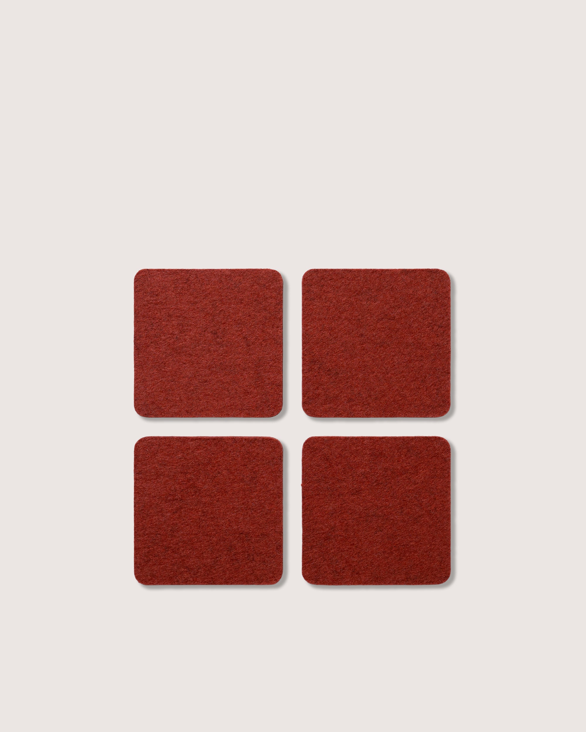 Bierfilzl Merino Wool Square Coaster Solid 4 Pack
