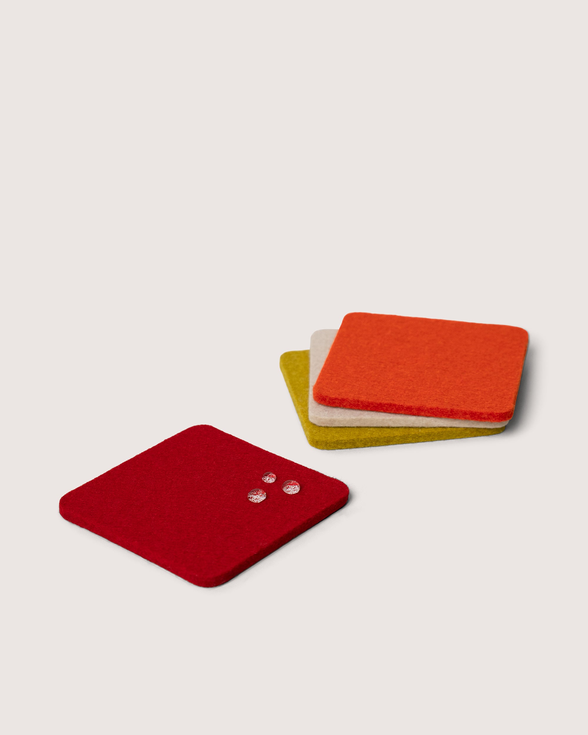 Bierfilzl Merino Wool Square Coaster Multi 4 Pack
