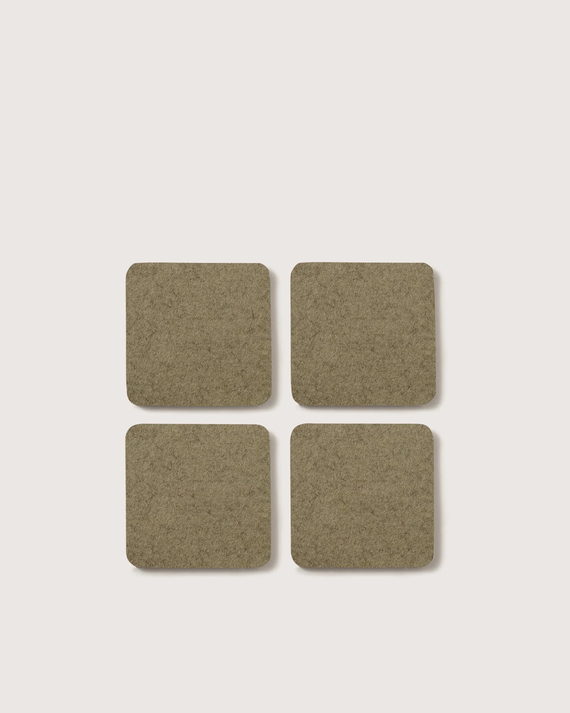 Bierfilzl Merino Wool Square Coaster Solid 4 Pack