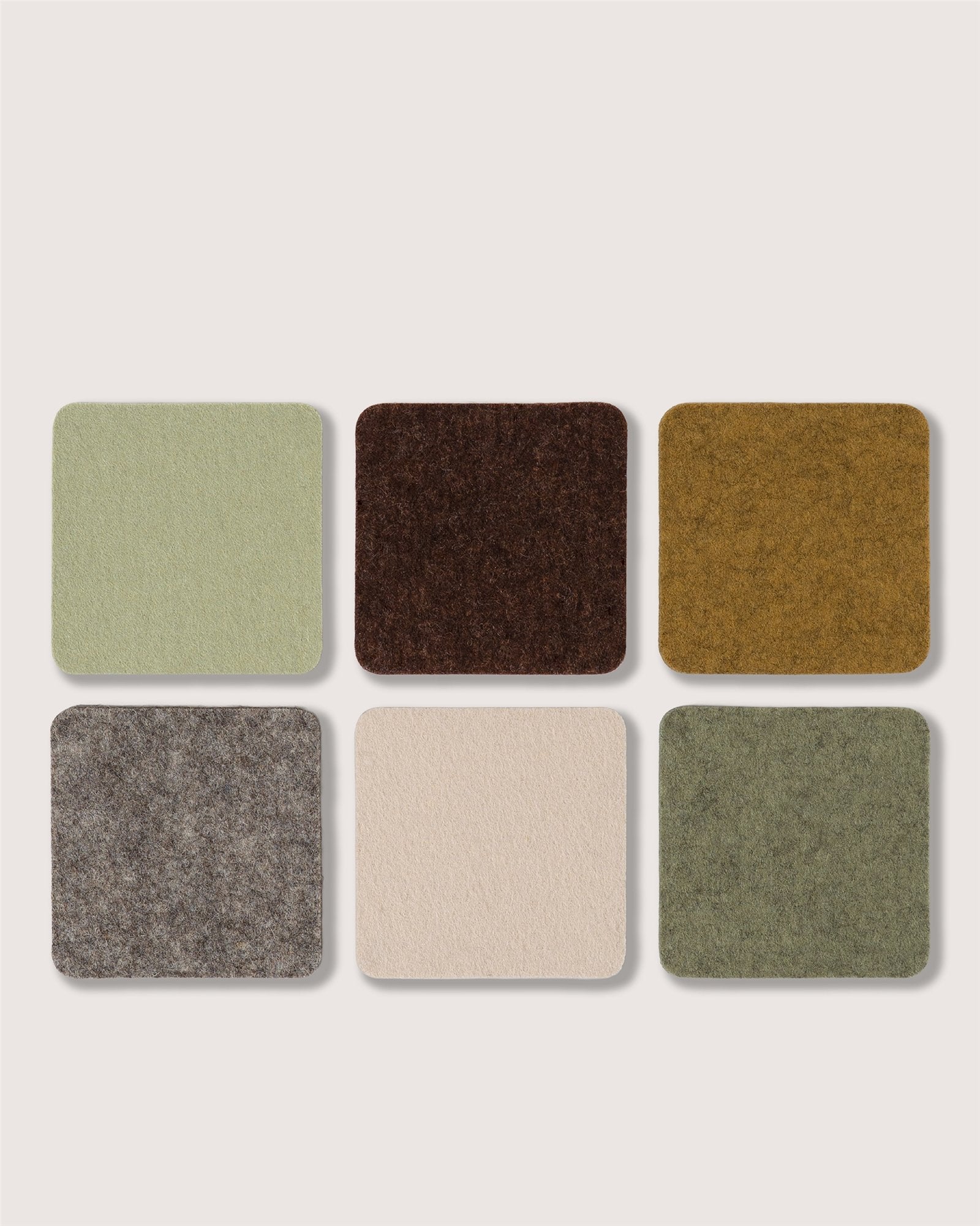 Bierfilzl Merino Wool Square Coaster Multi 6 Pack