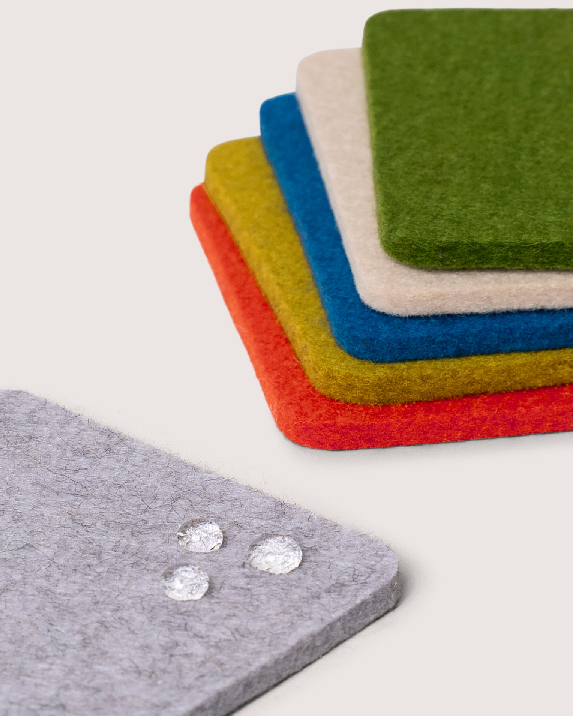 Bierfilzl Merino Wool Square Coaster Multi 6 Pack
