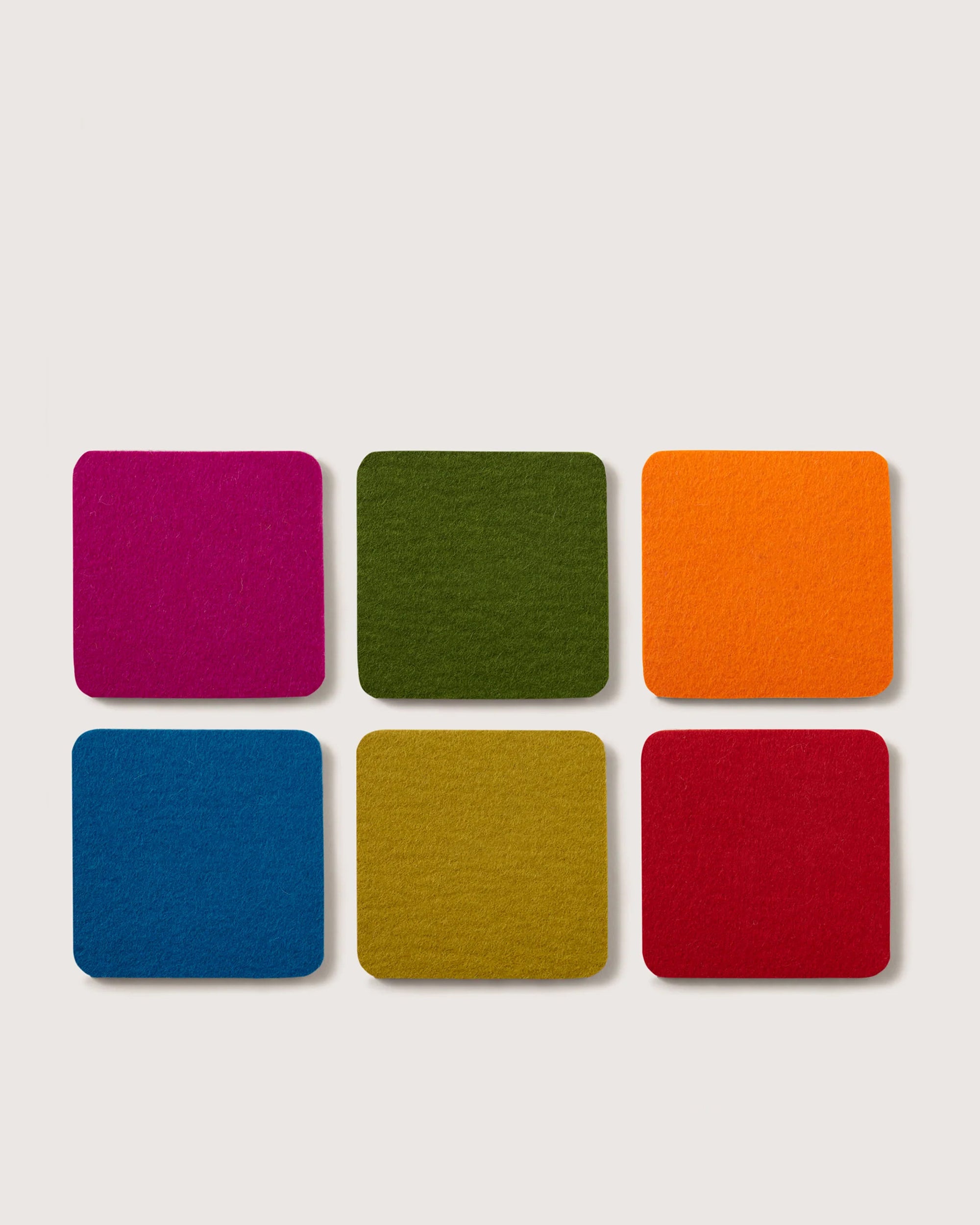 Bierfilzl Merino Wool Square Coaster Multi 6 Pack