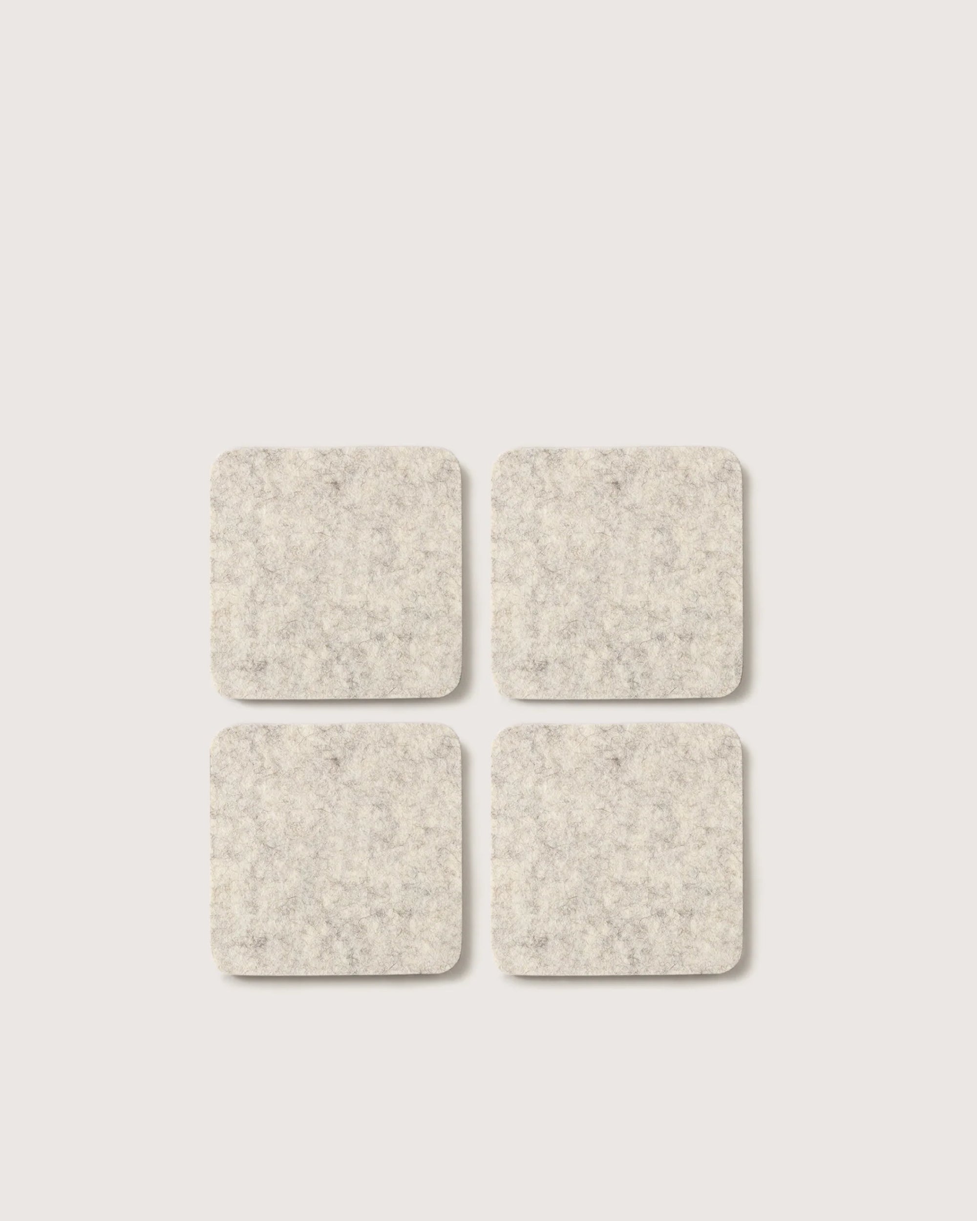 Kobon Leather/Merino Wool Square Tray 4 Pack Coaster Set