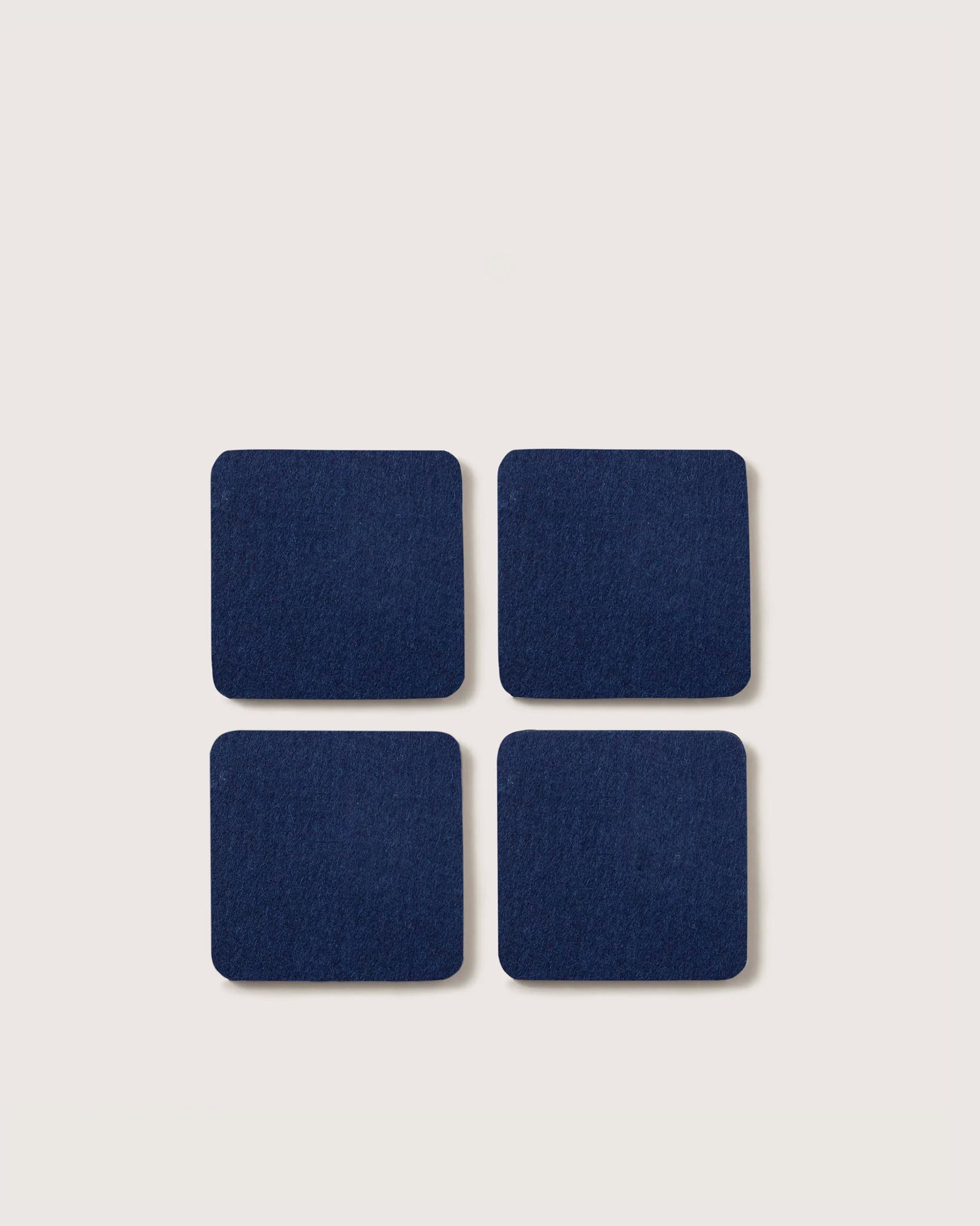 Kobon Leather/Merino Wool Square Tray 4 Pack Coaster Set