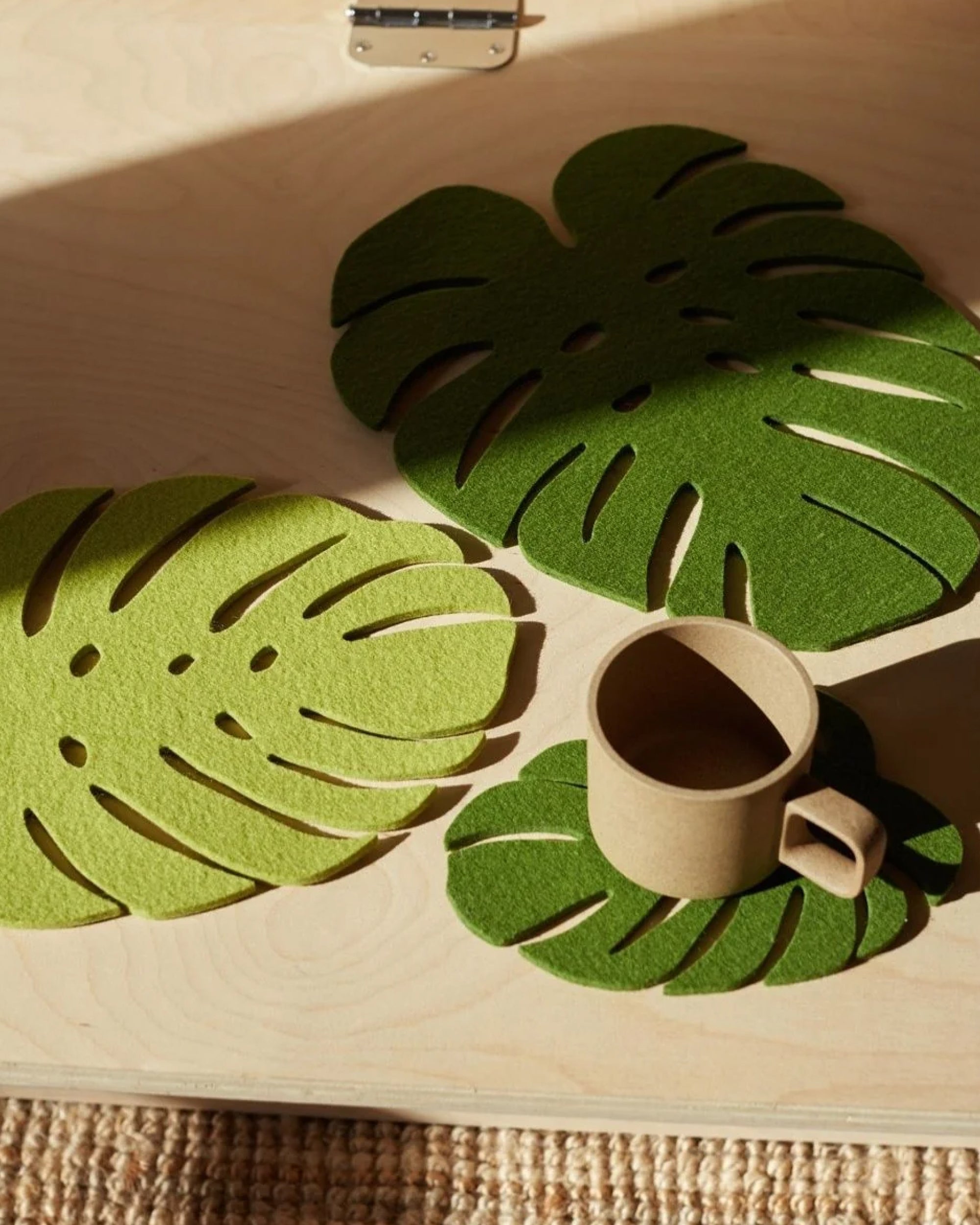 Merino Wool Large Monstera Trivet