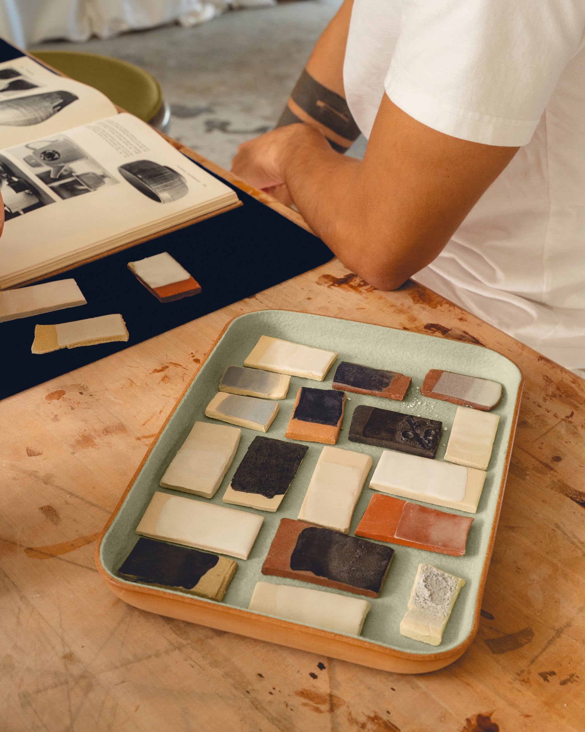 Kawabon Leather/Merino Wool Large Tray — Final Sale