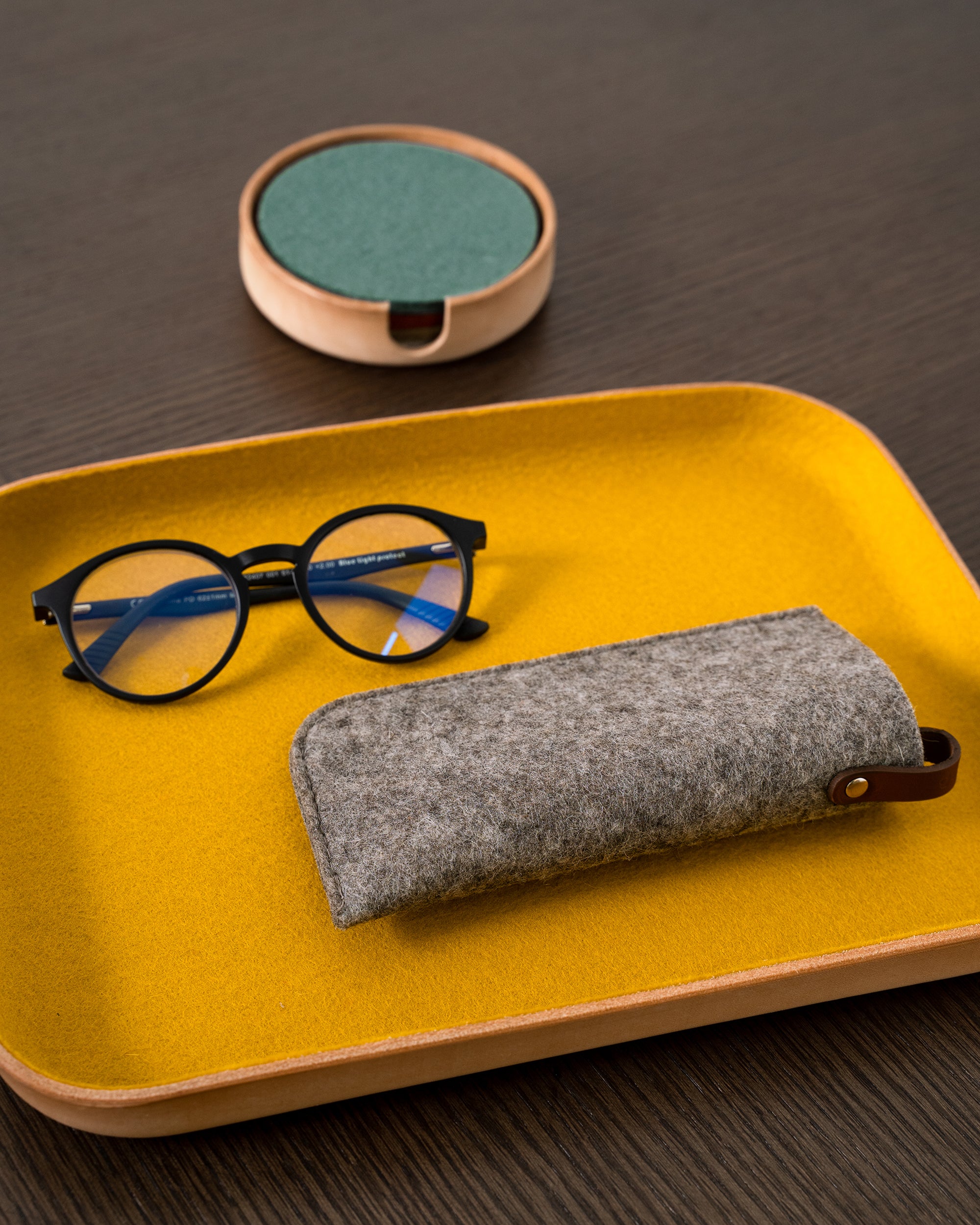Kawabon Leather/Merino Wool Large Tray