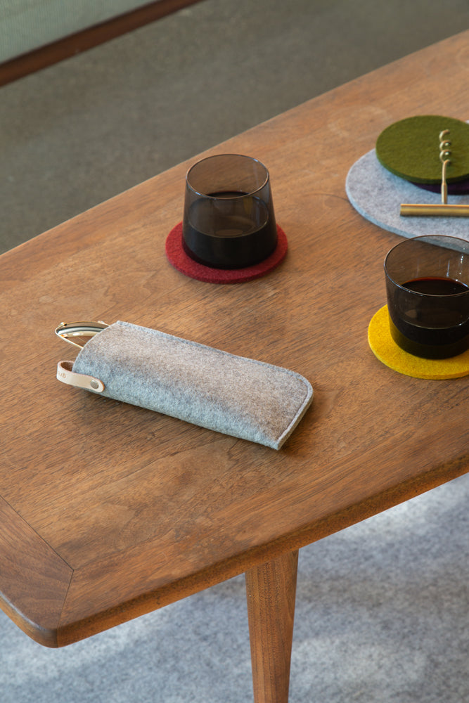 granite merino wool eyeglass sleeve