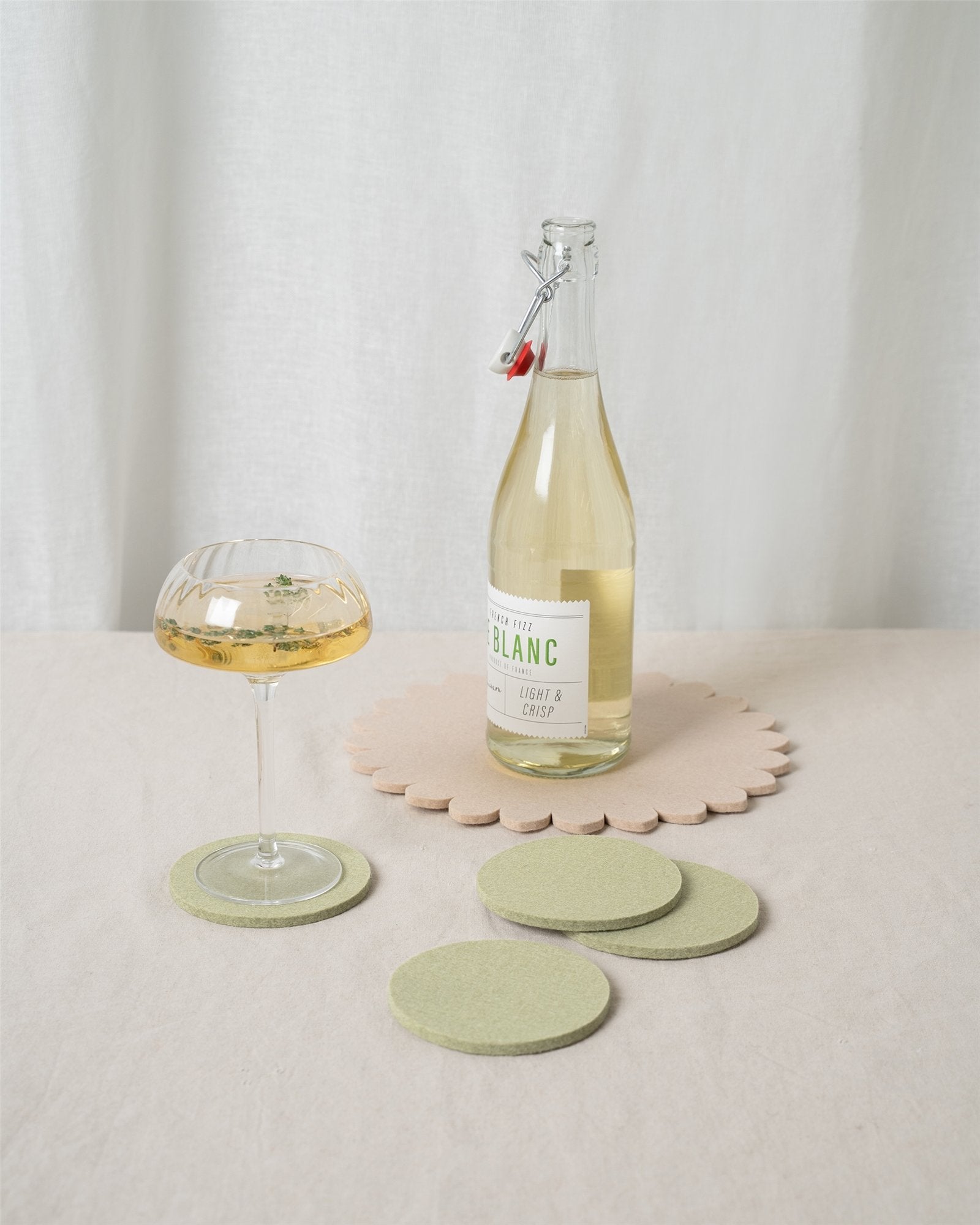 Bierfilzl Merino Wool Round Coaster Solid 4 Pack