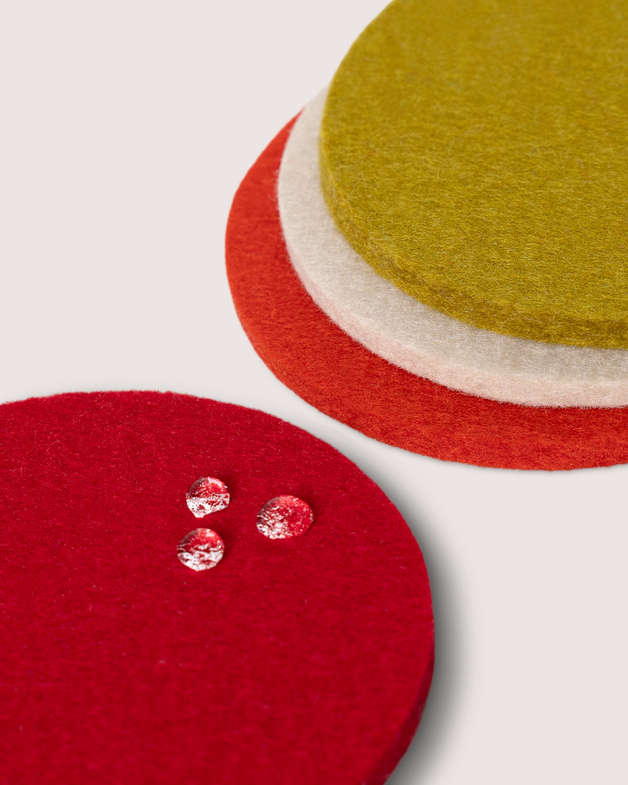 Bierfilzl Merino Wool Round Coaster Multi 4 Pack