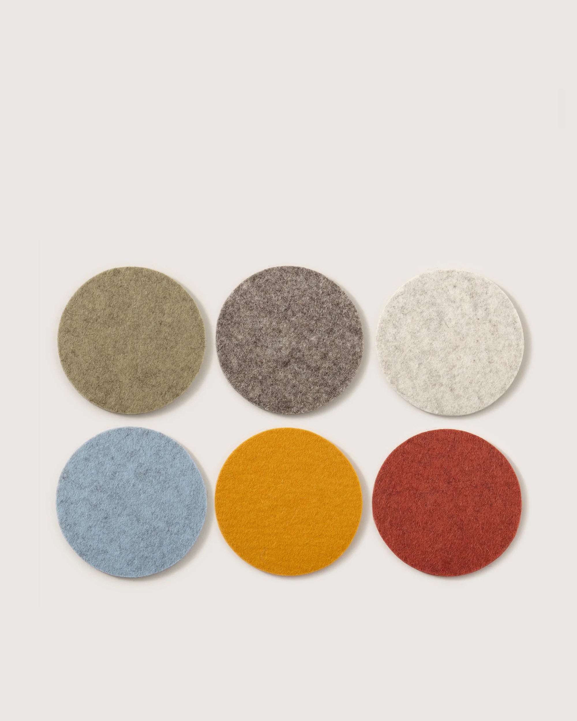 Bierfilzl Merino Wool Round Coaster Multi 6 Pack