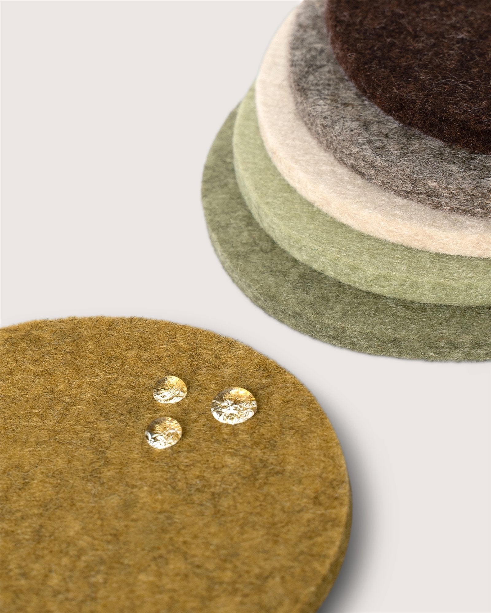 Bierfilzl Merino Wool Round Coaster Multi 6 Pack