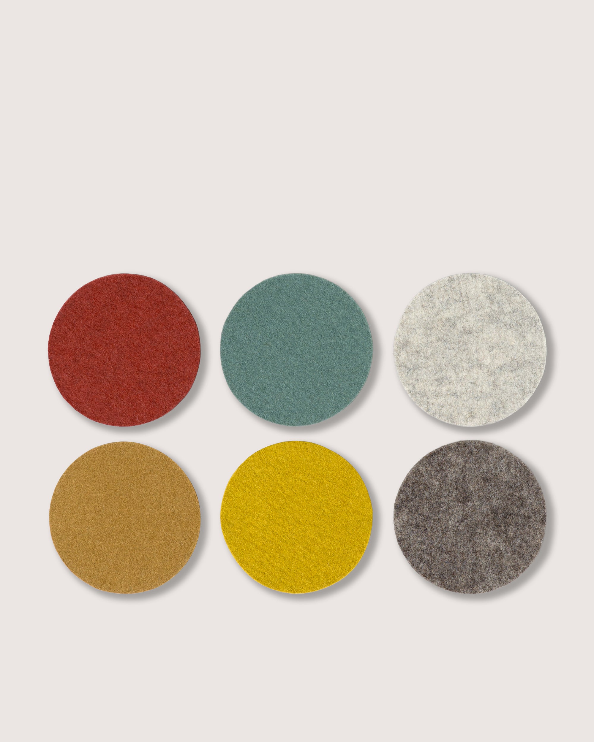 Bierfilzl Merino Wool Round Coaster Multi 6 Pack