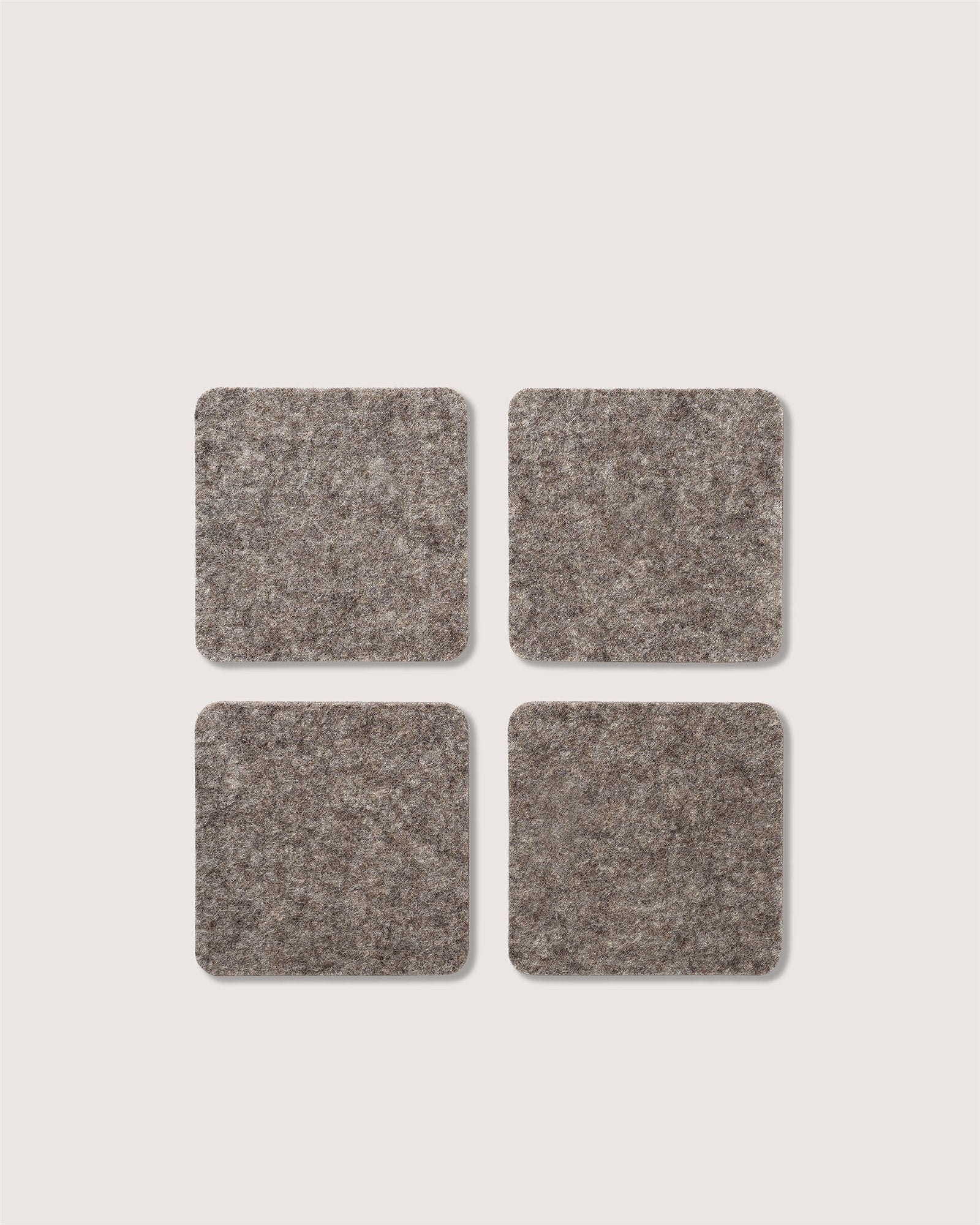 Bierfilzl Merino Wool Square Coaster Solid 4 Pack