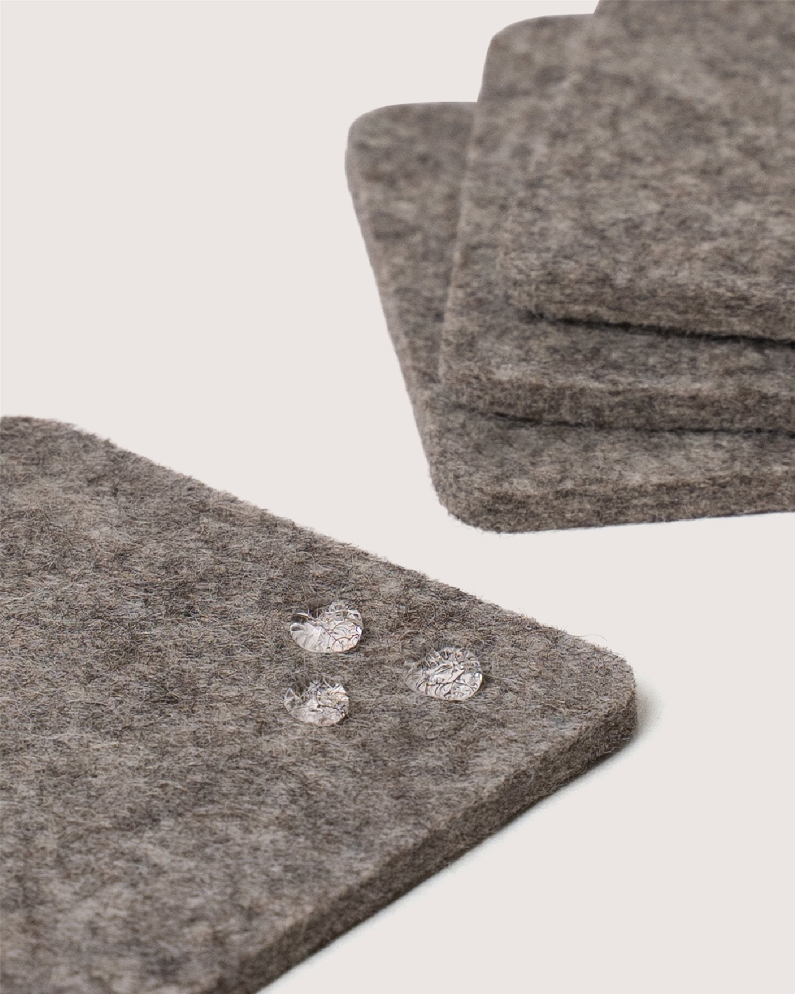 Bierfilzl Merino Wool Square Coaster Solid 4 Pack