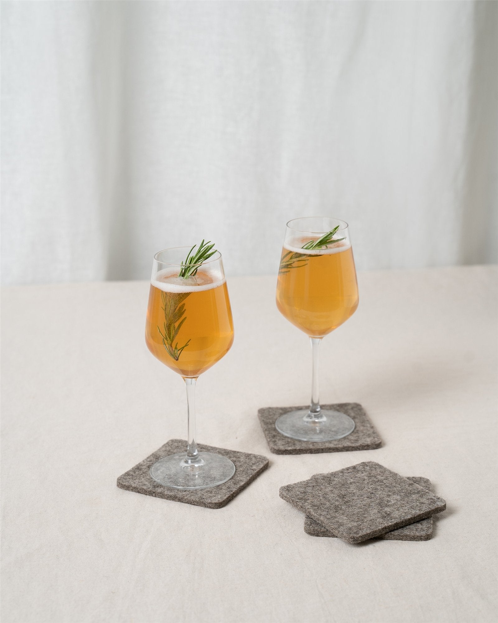 Bierfilzl Merino Wool Square Coaster Solid 4 Pack