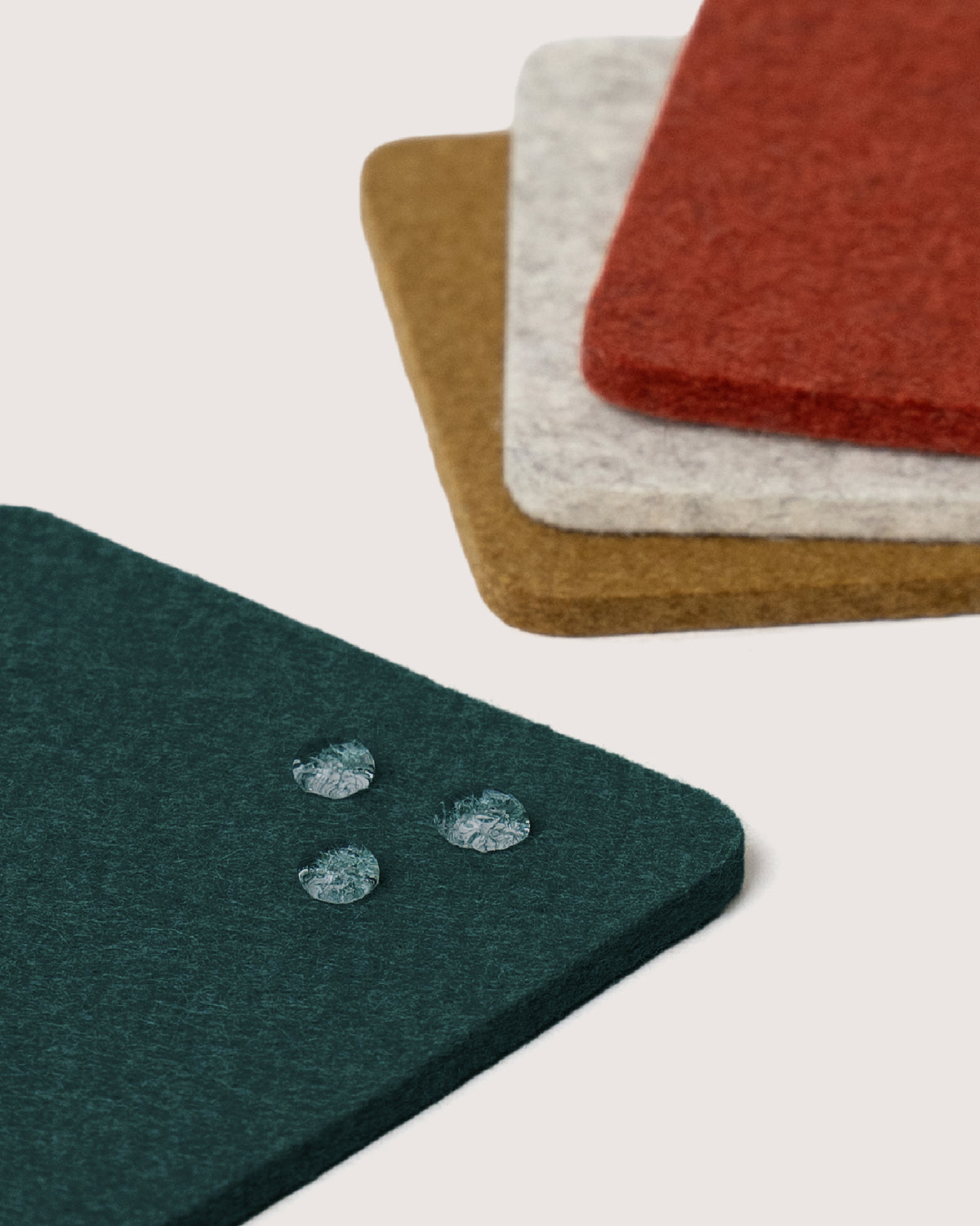 Bierfilzl Merino Wool Square Coaster Multi 4 Pack