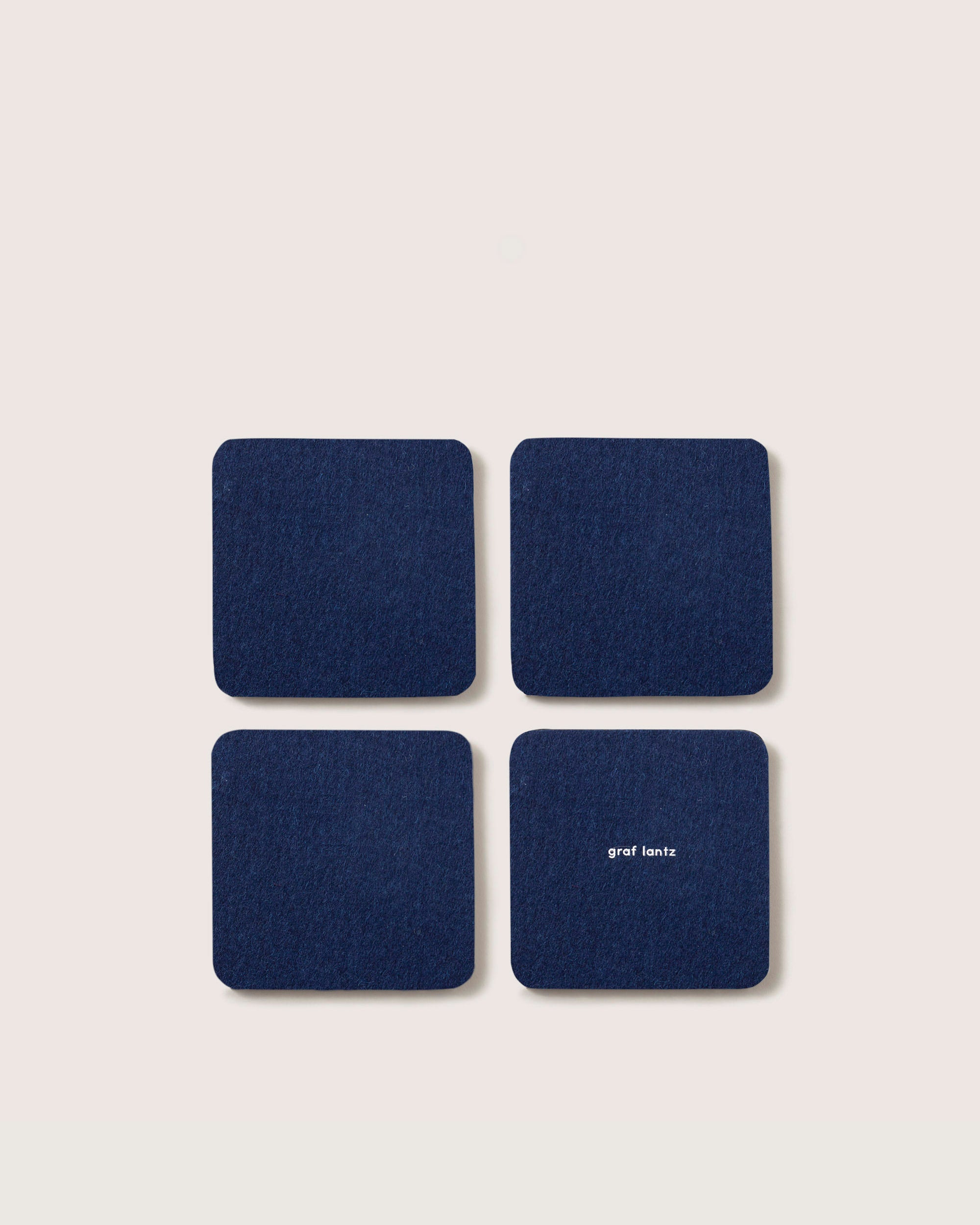 Bierfilzl Merino Wool Square Coaster Solid 4 Pack