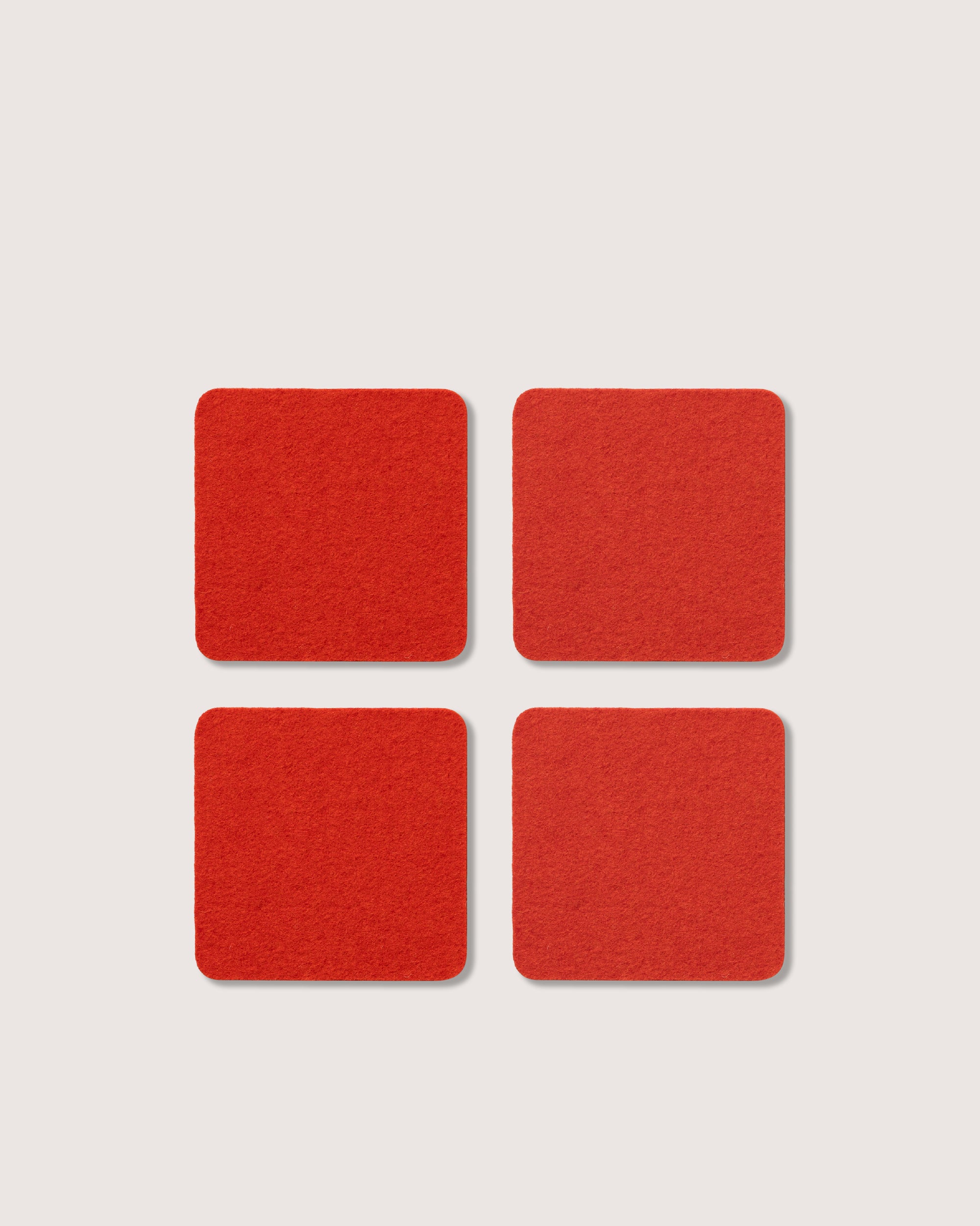 Bierfilzl Merino Wool Square Coaster Solid 4 Pack