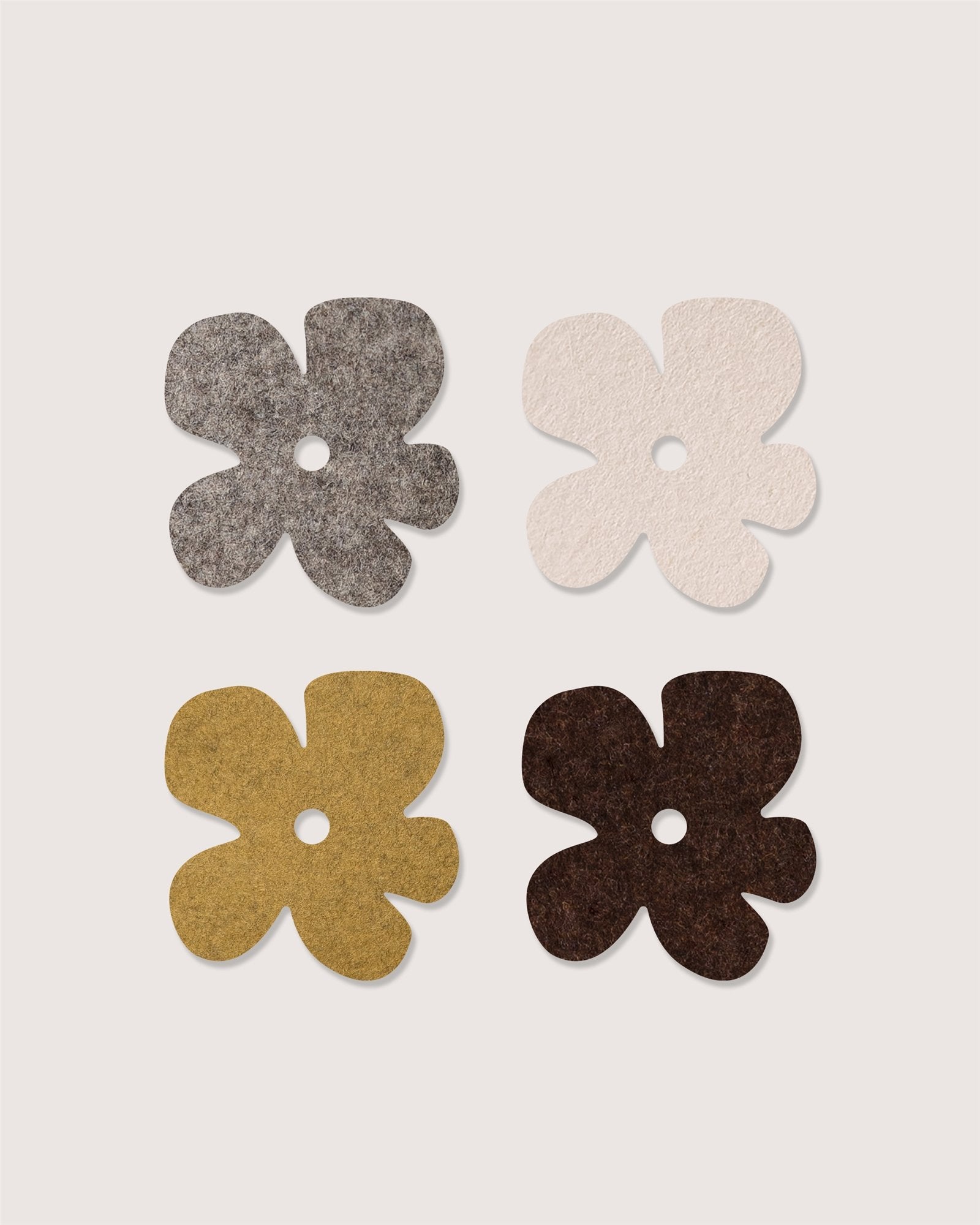 Merino Wool Fleur Coaster Multi 4 Pack