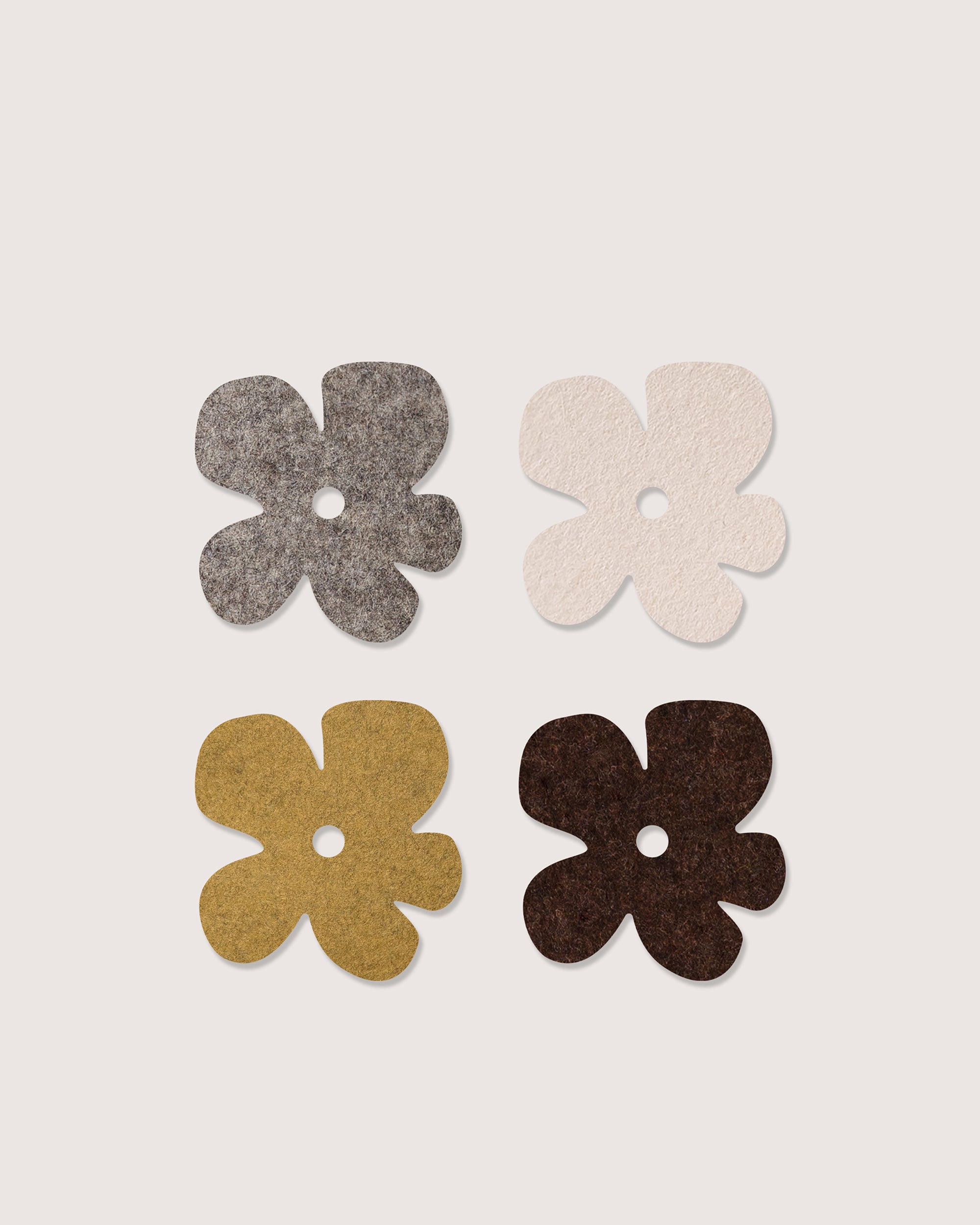 Merino Wool Fleur Coaster Multi 4 Pack