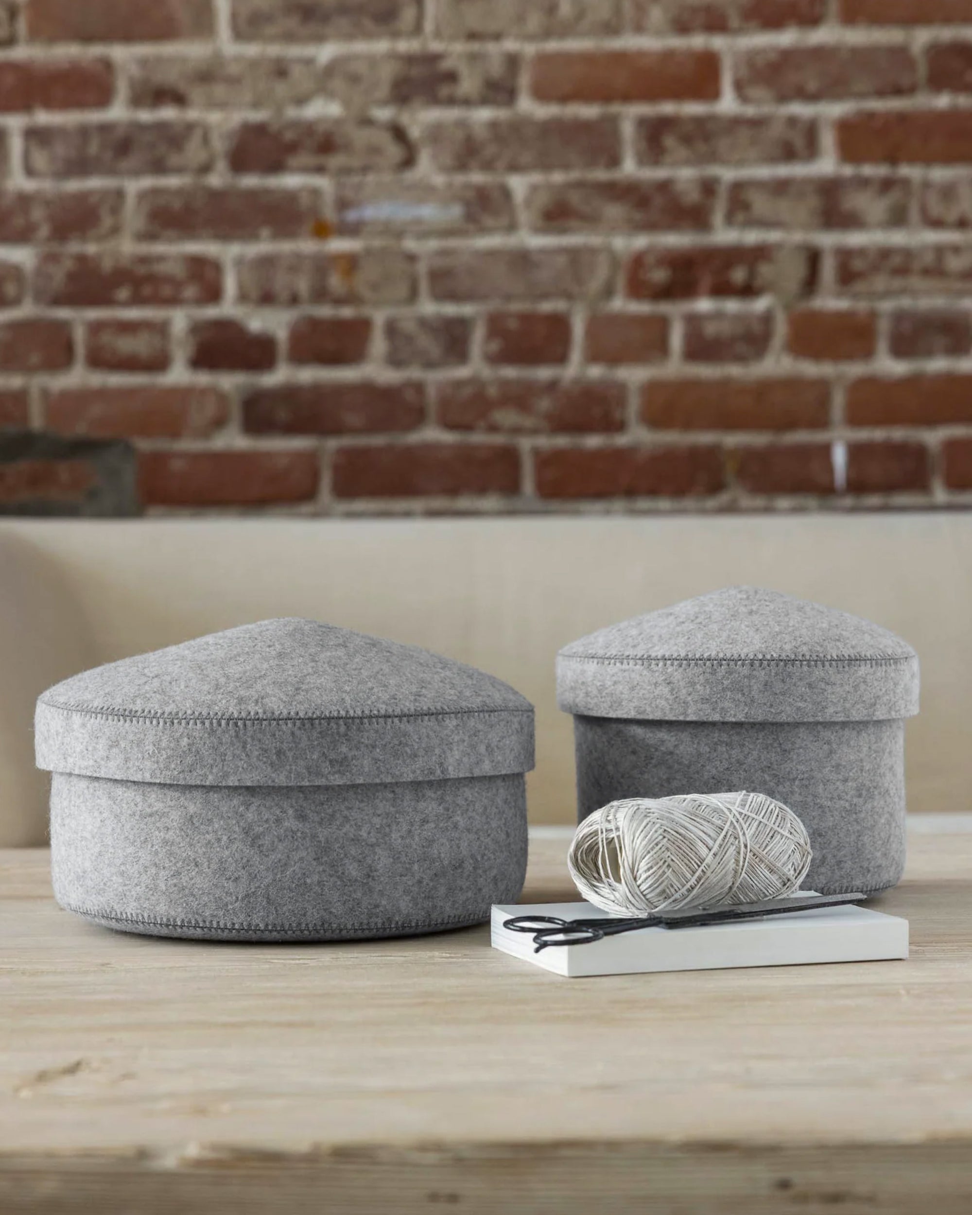 Merino Wool Small Bin w/ Lid