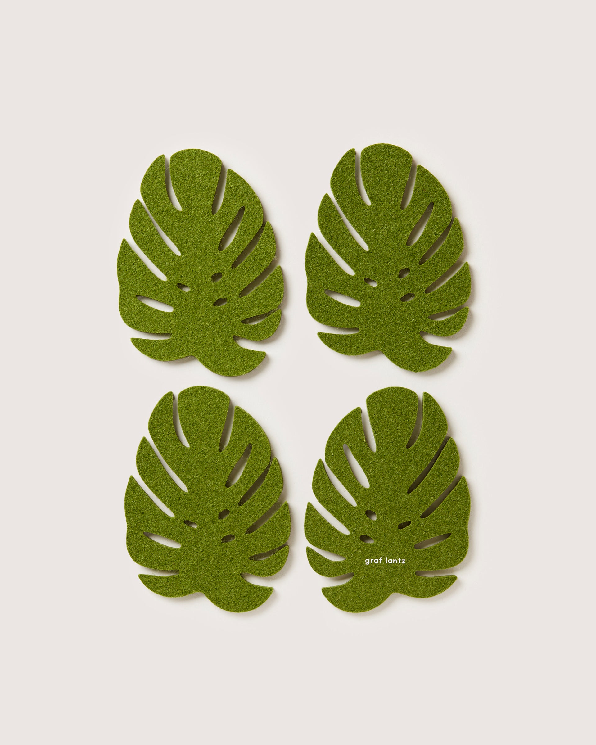 Extra surface protection with our Monstera Coasters, here in loden green color